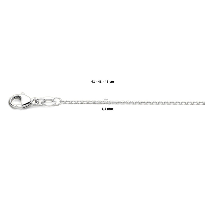 18k witgouden dames ketting – anker collier 45 cm