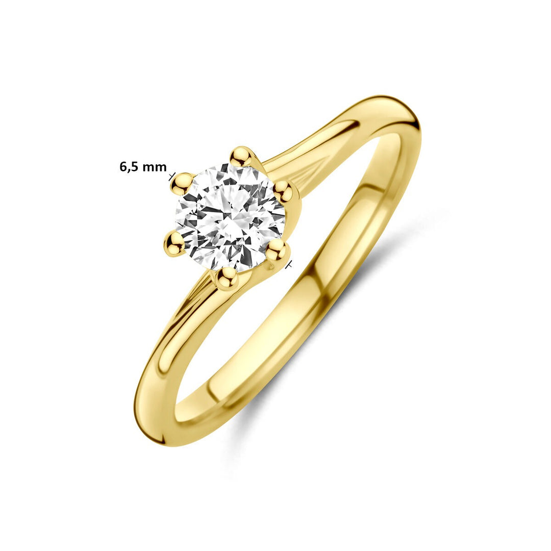 14k geelgouden ring met lab grown diamant van 0.50ct