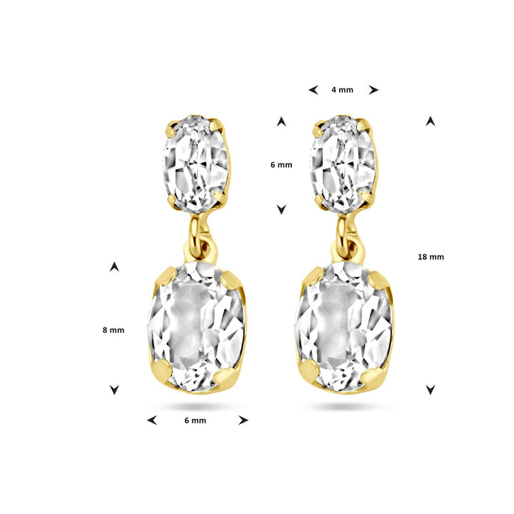 Swarovski-Ohrringe 1 Mikron Silber vergoldet (gelb)