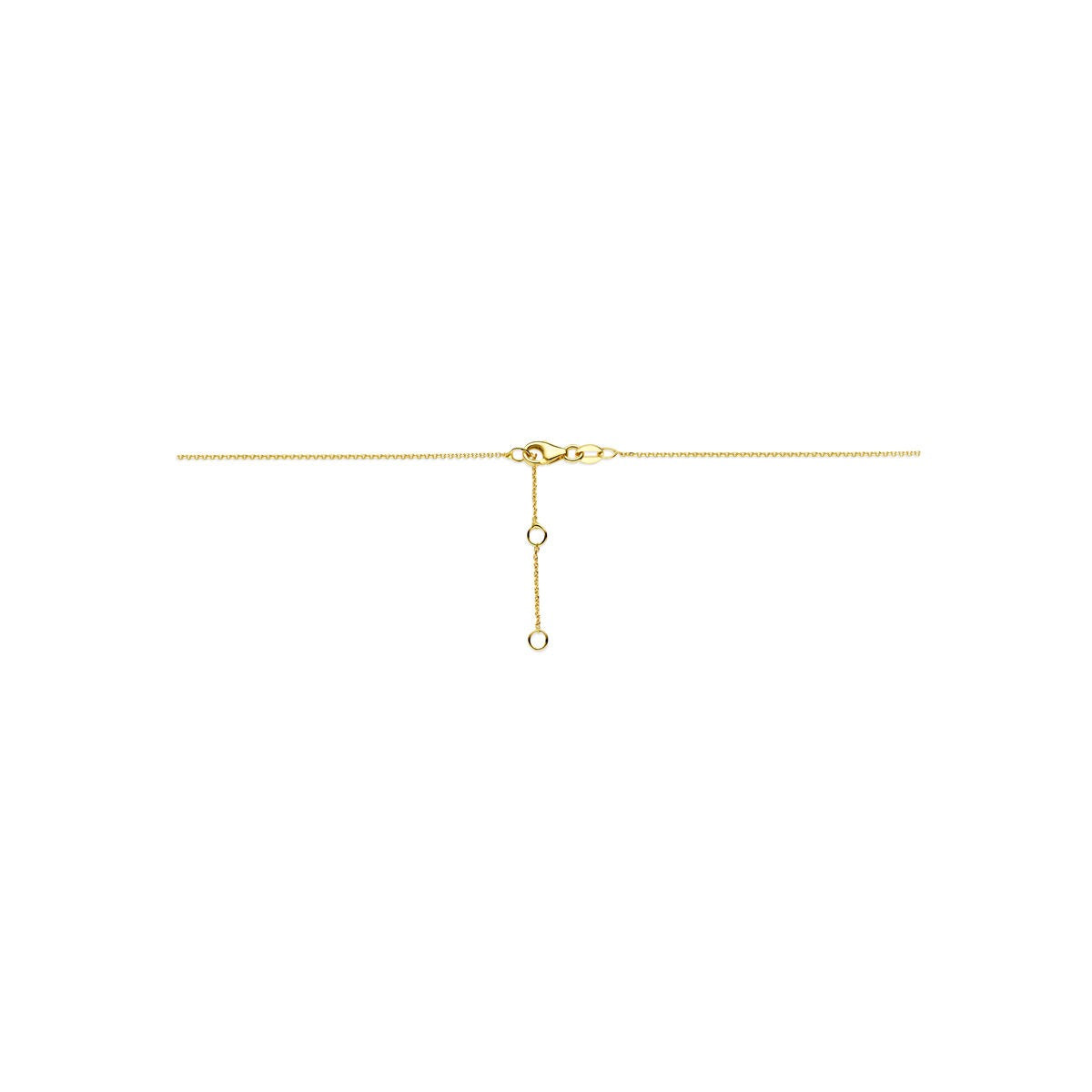 14k geelgouden kinder collier met hartje en lab grown diamant