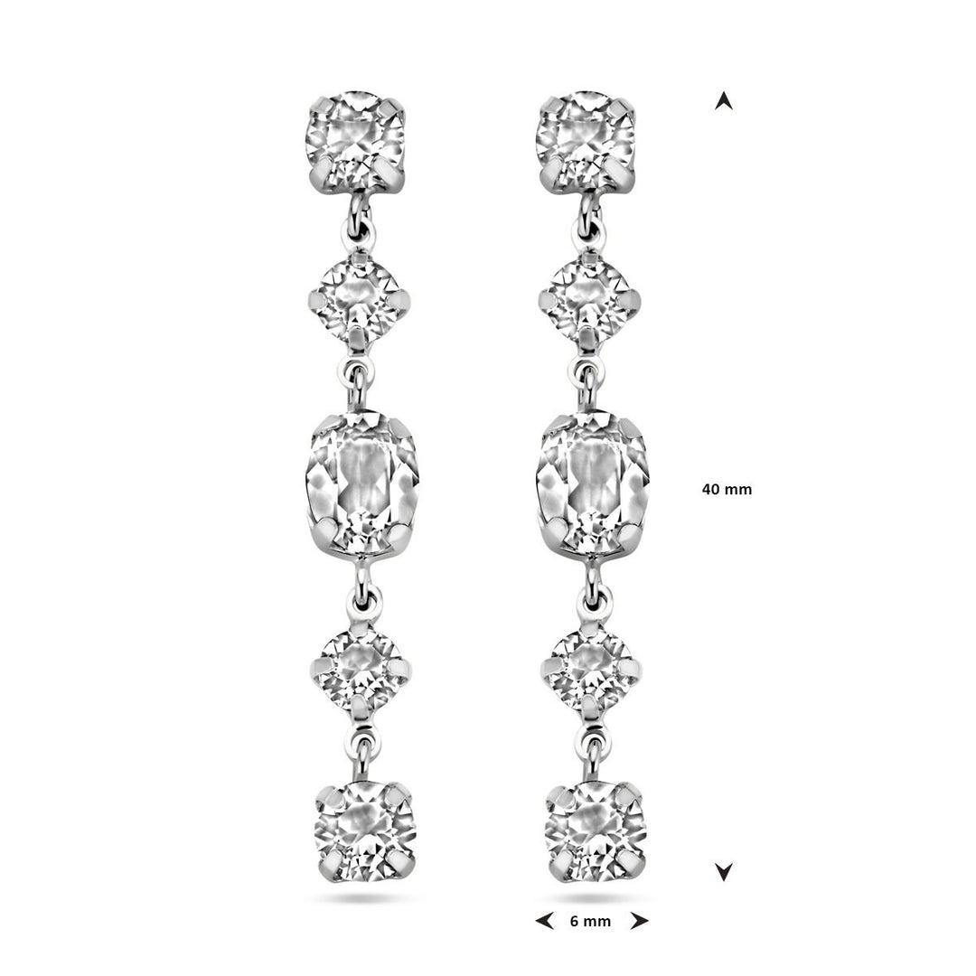 Swarovski-Ohrringe aus rhodiniertem Silber