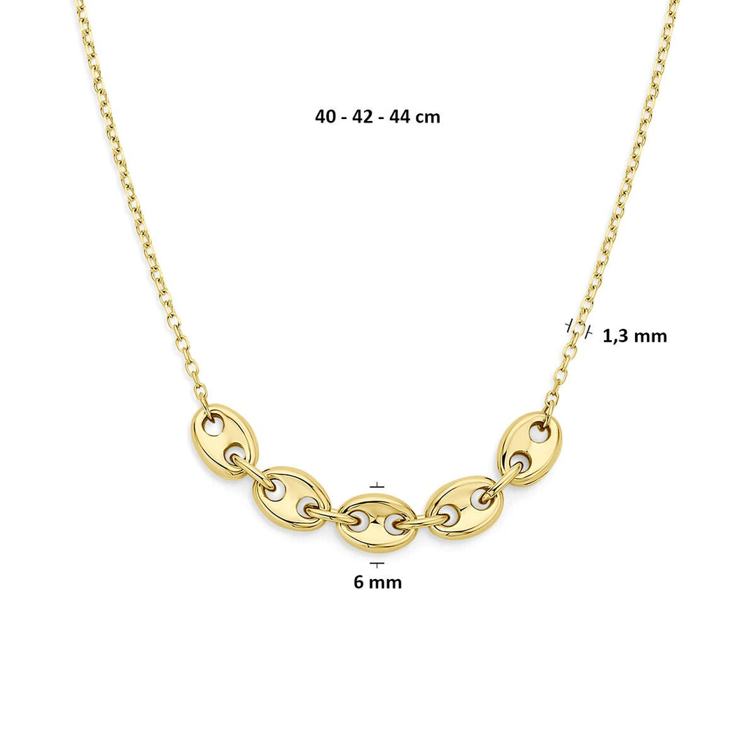 14k Geelgouden koffieboon ketting