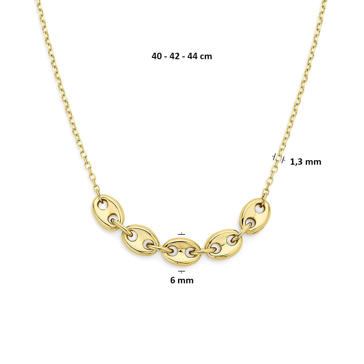 14k Geelgouden koffieboon ketting