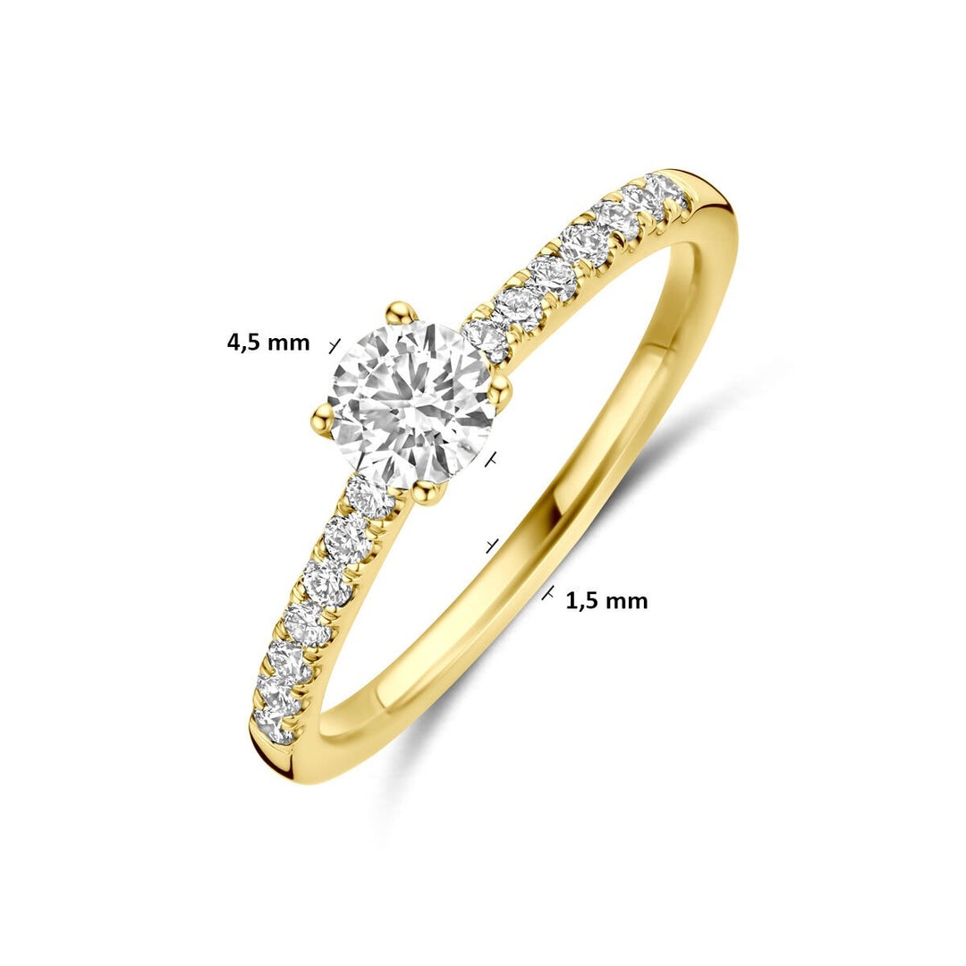Gouden Ring 14k met Lab Grown Diamant – Briljant Slijpvorm