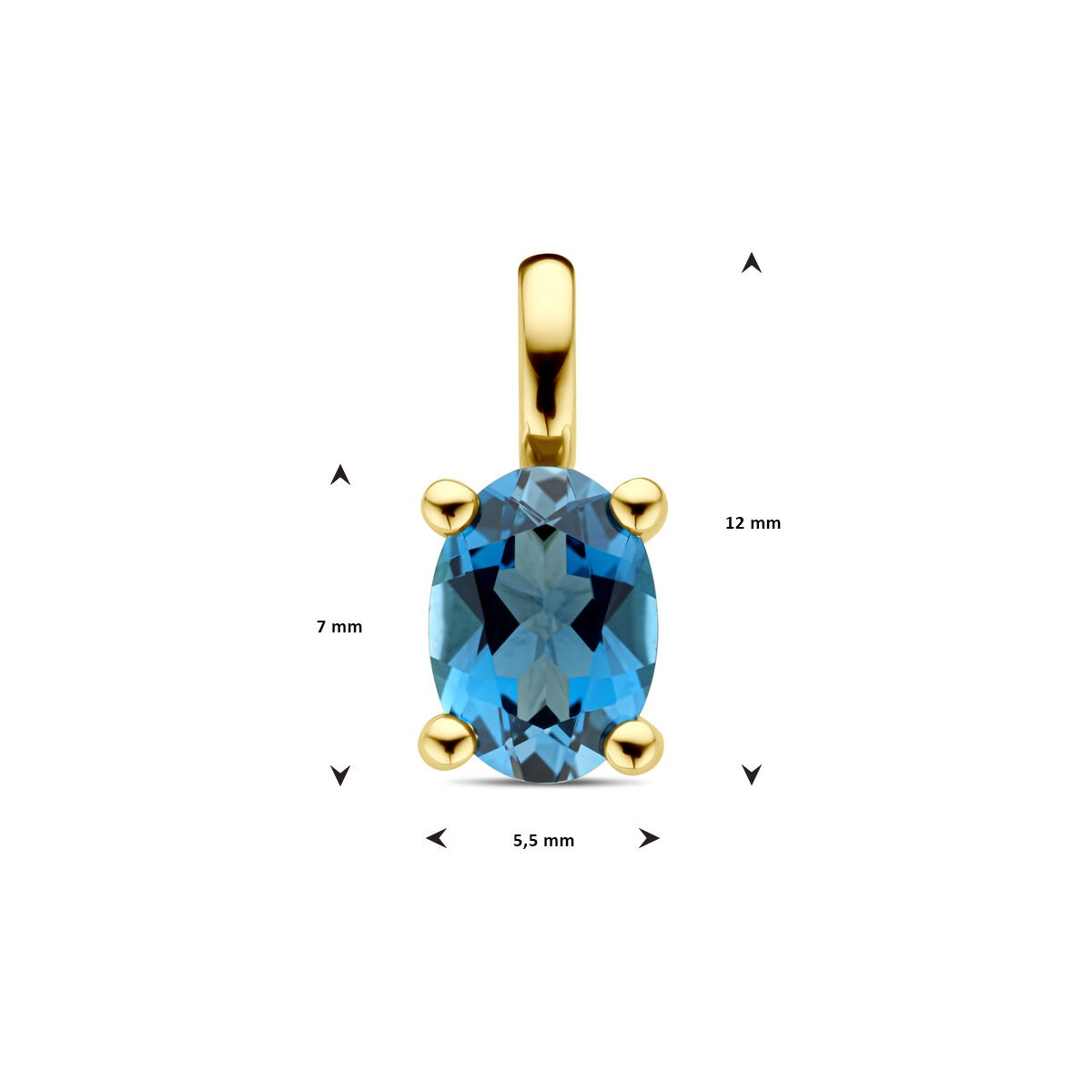 pendant london blue topaz 14K yellow gold