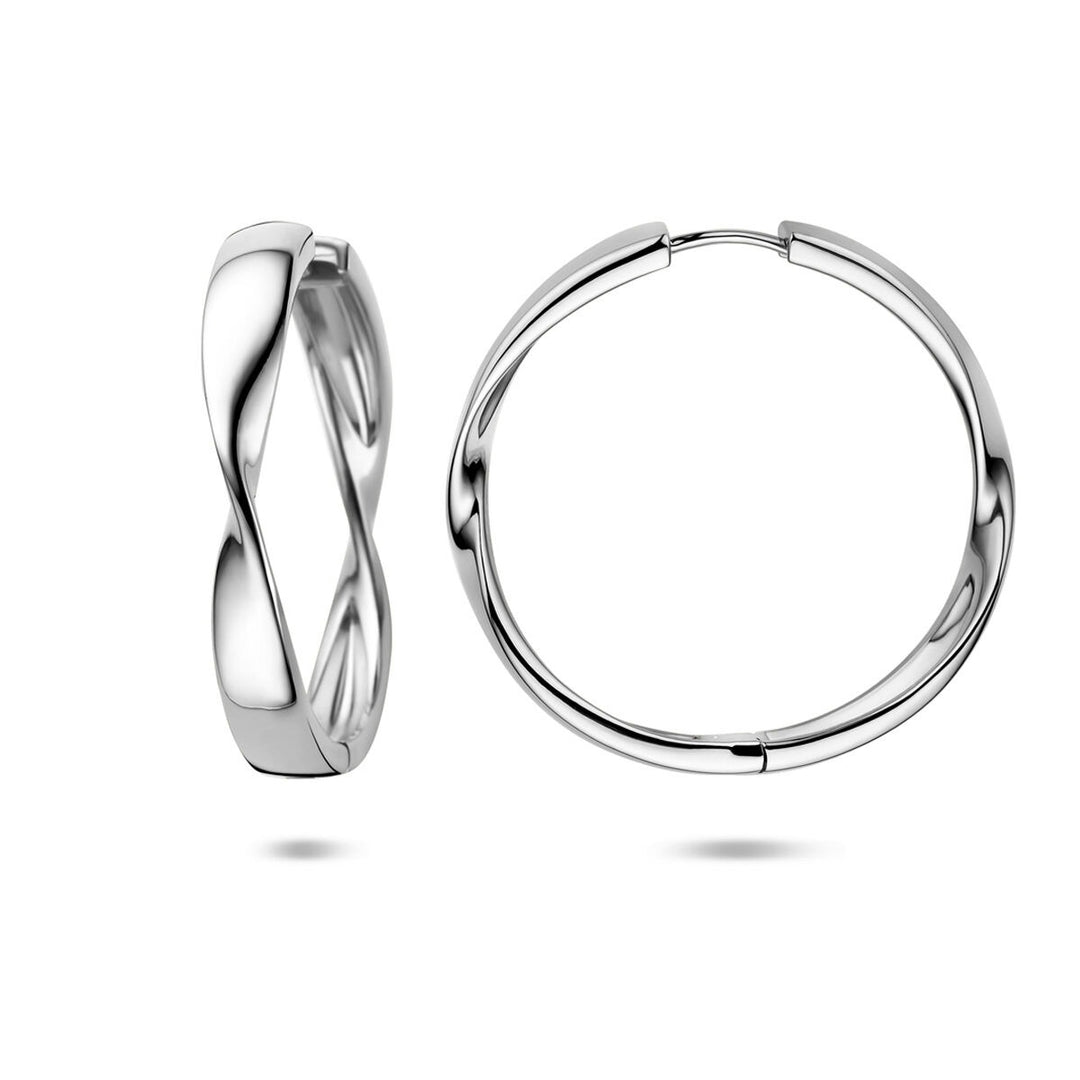 Zilveren klapoorringen dames – 40 x 5.5 mm