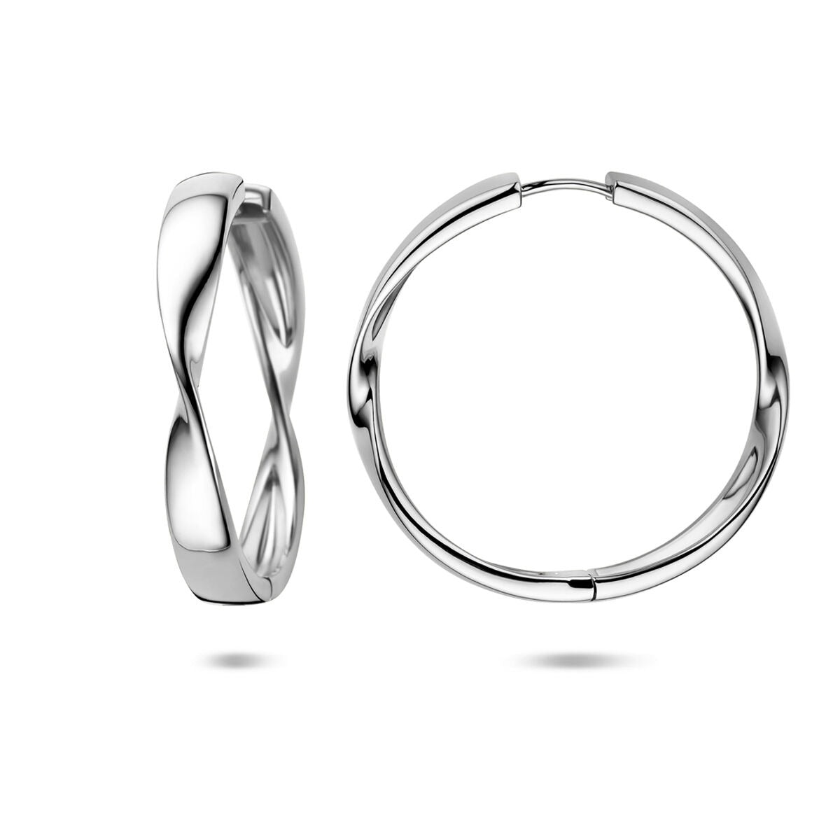 Zilveren klapoorringen dames – 40 x 5.5 mm