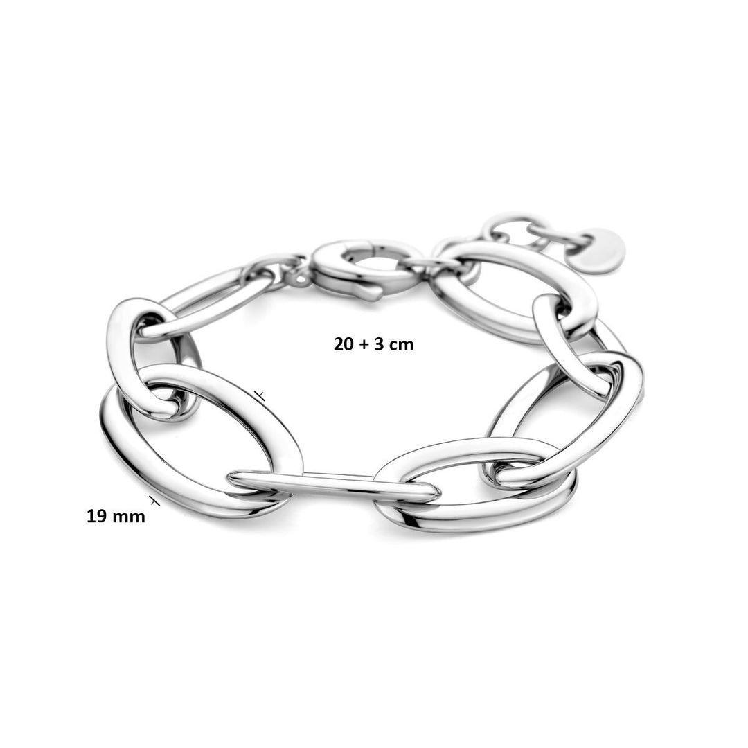 Gerhodineerd zilveren dames armband – brede anker schakel