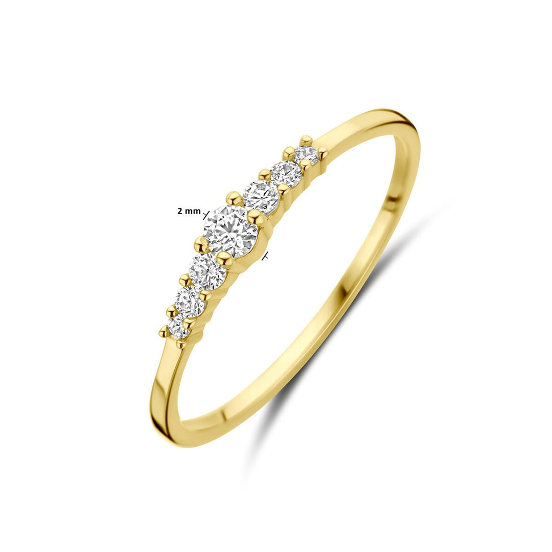 9k Geelgouden ring met zirkonia