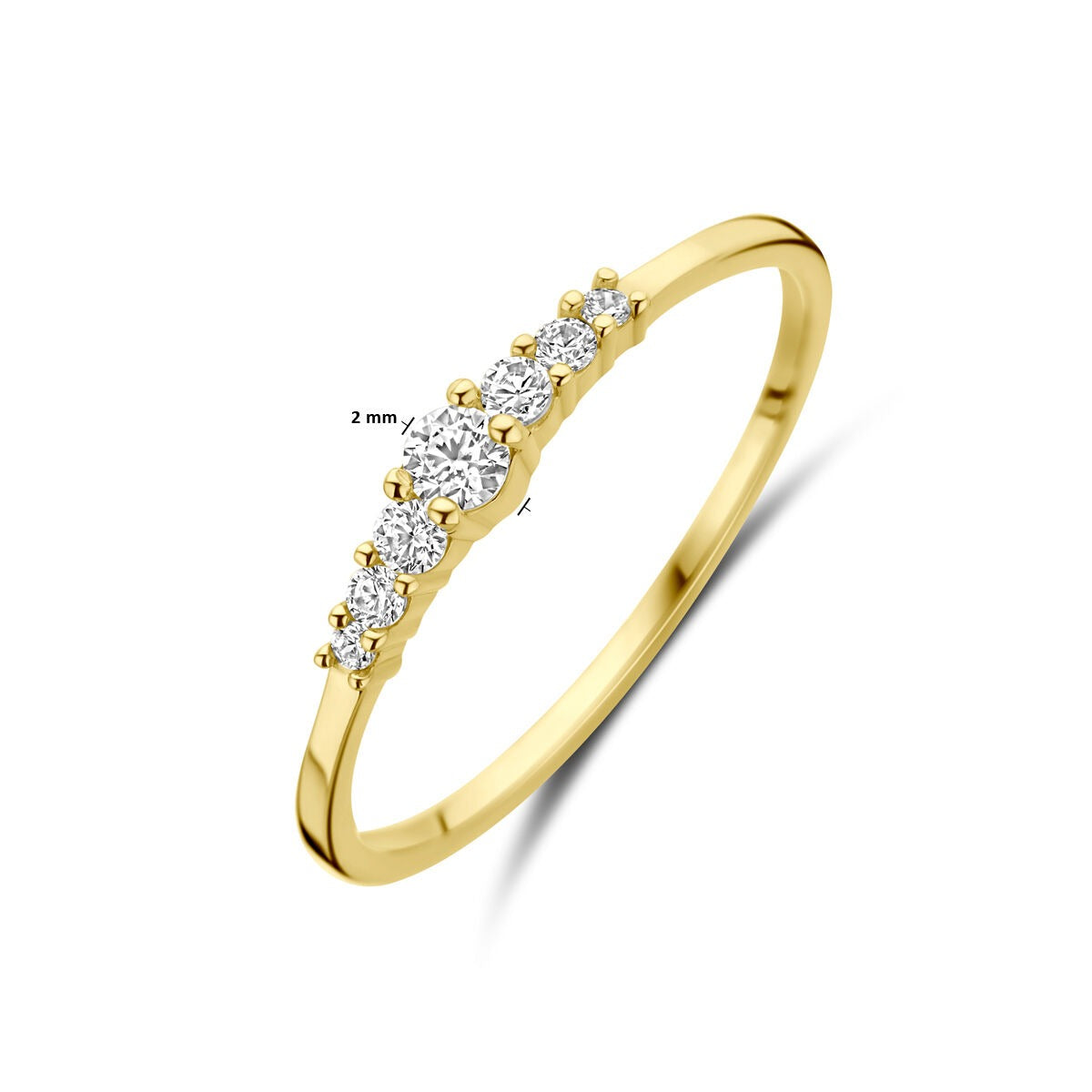 9k Geelgouden ring met zirkonia