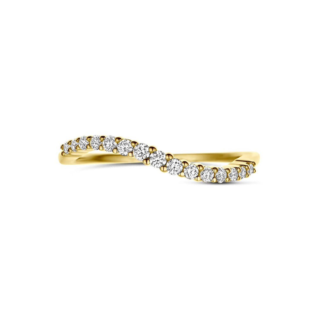 14k Geelgouden Alliance Ring met Diamant 0,21 ct