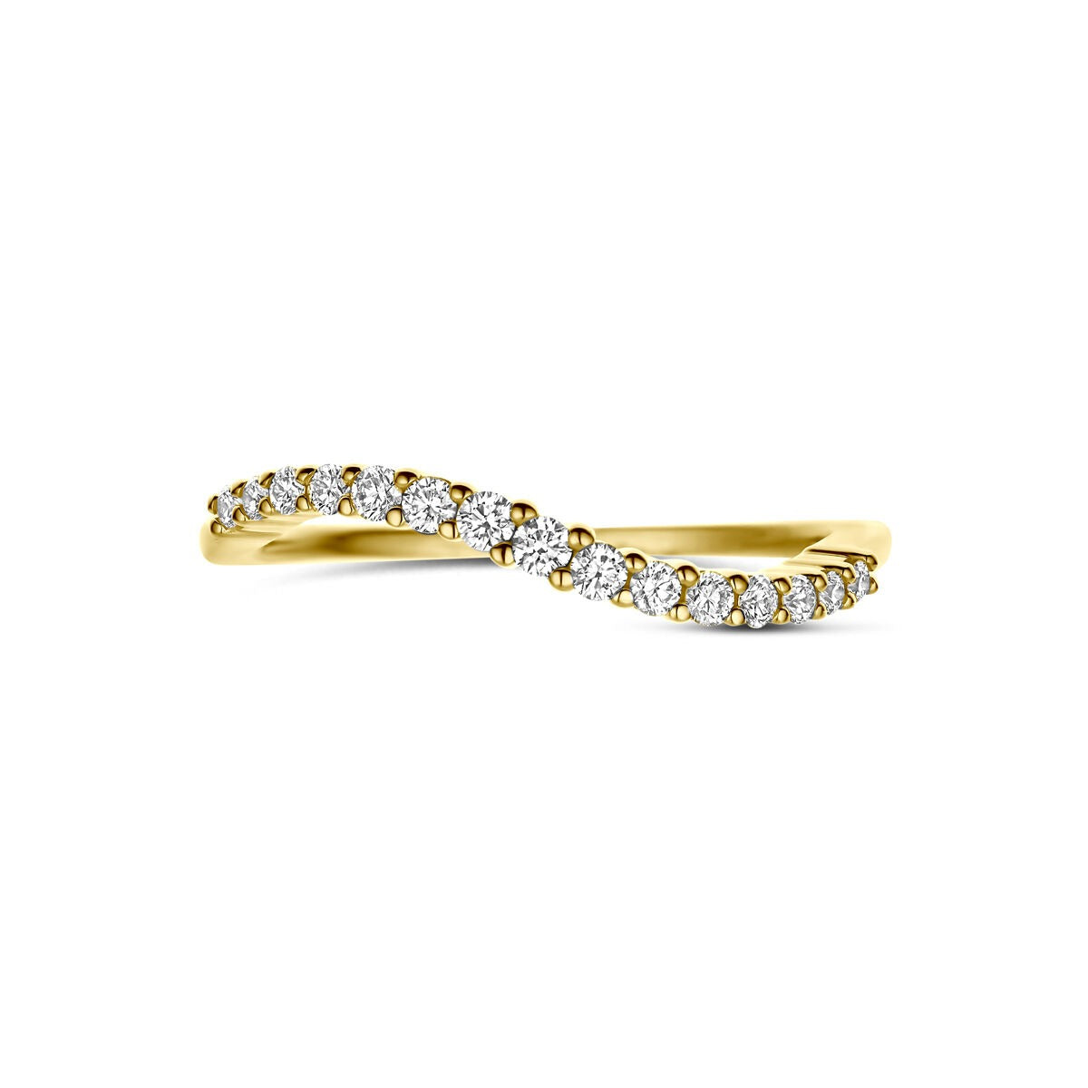 14k Geelgouden Alliance Ring met Diamant 0,21 ct