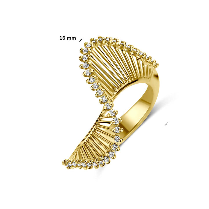 14k Geelgouden ring met diamant