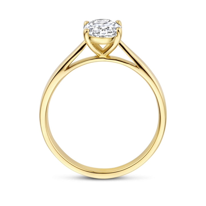 14k Geelgouden Dames Ring met Lab Grown Diamant