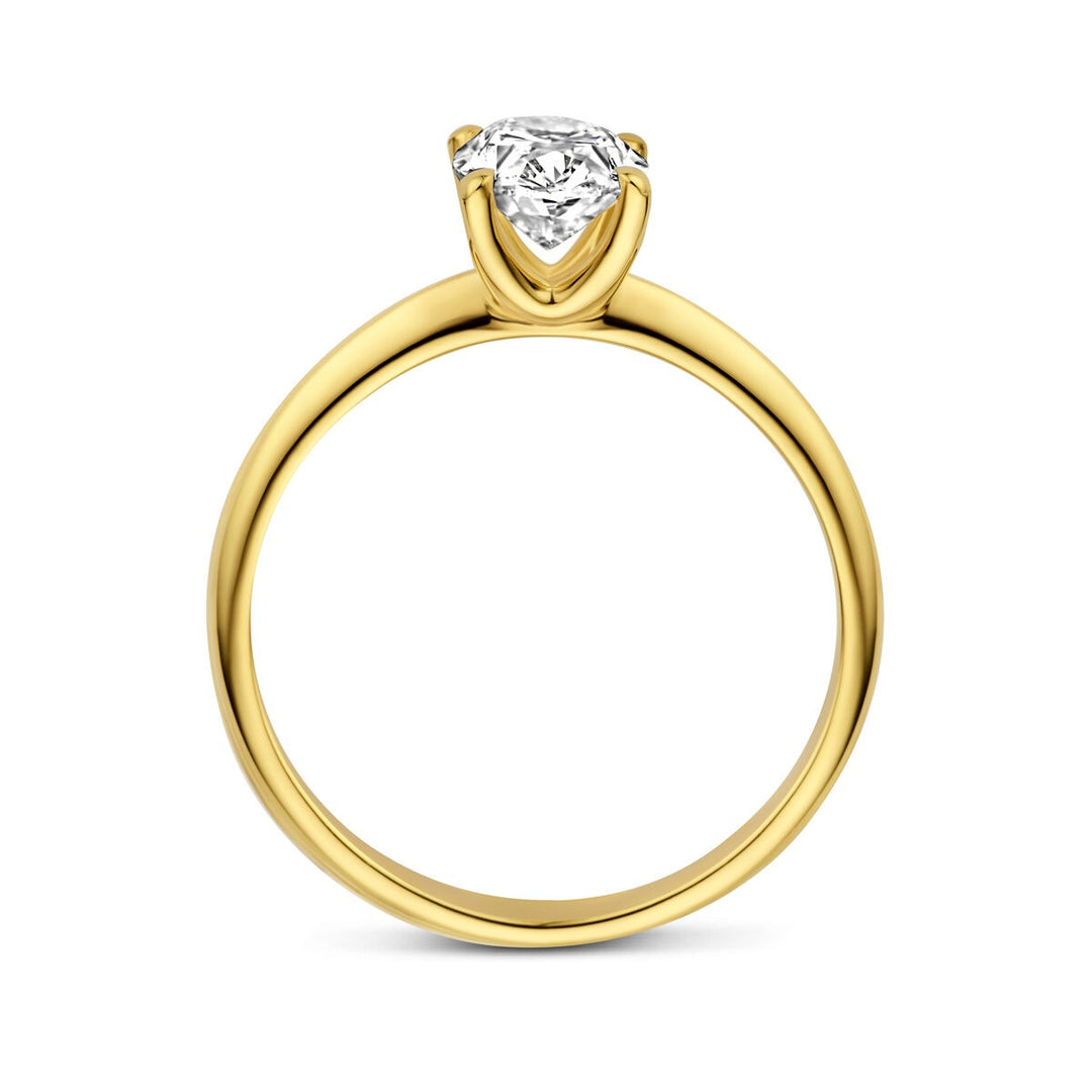 14k Geelgouden Dames Ring met Lab Grown Diamant