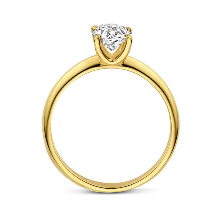 14k Geelgouden Dames Ring met Lab Grown Diamant