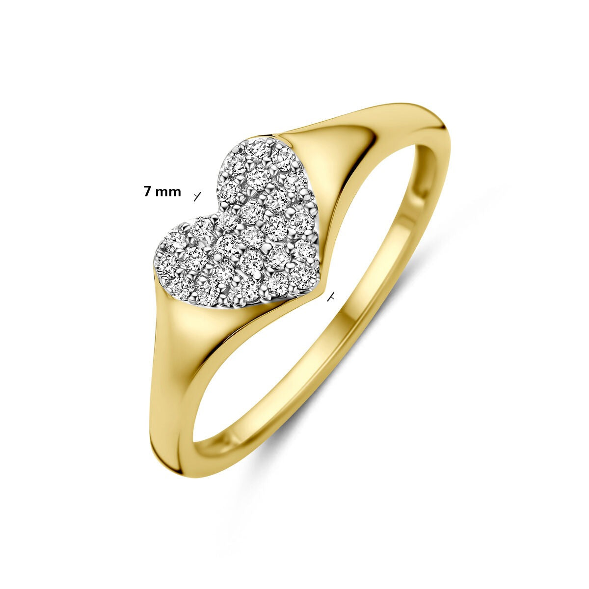 14k Geelgouden Ring met Lab Grown Diamant 0,12 ct