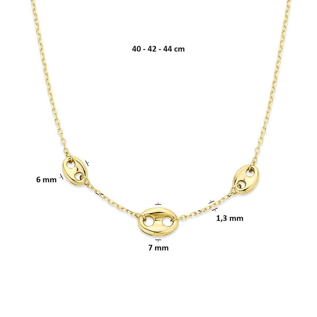 14k Geelgouden koffieboon ketting