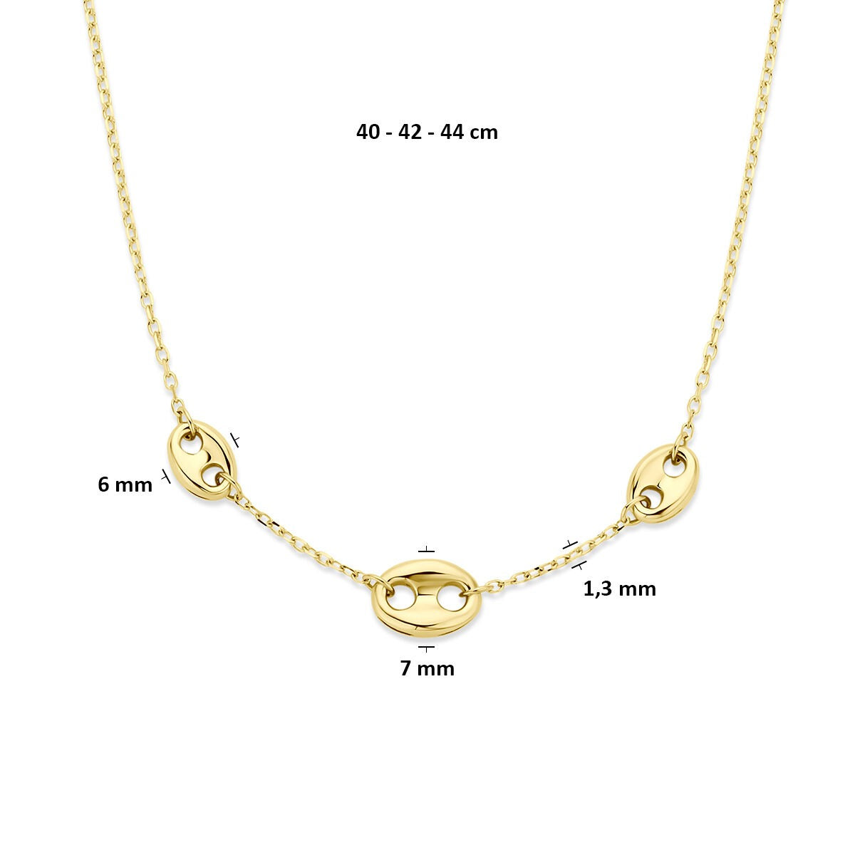 14k Geelgouden koffieboon ketting