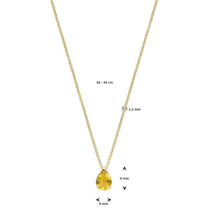 14k Geelgouden collier met citrien