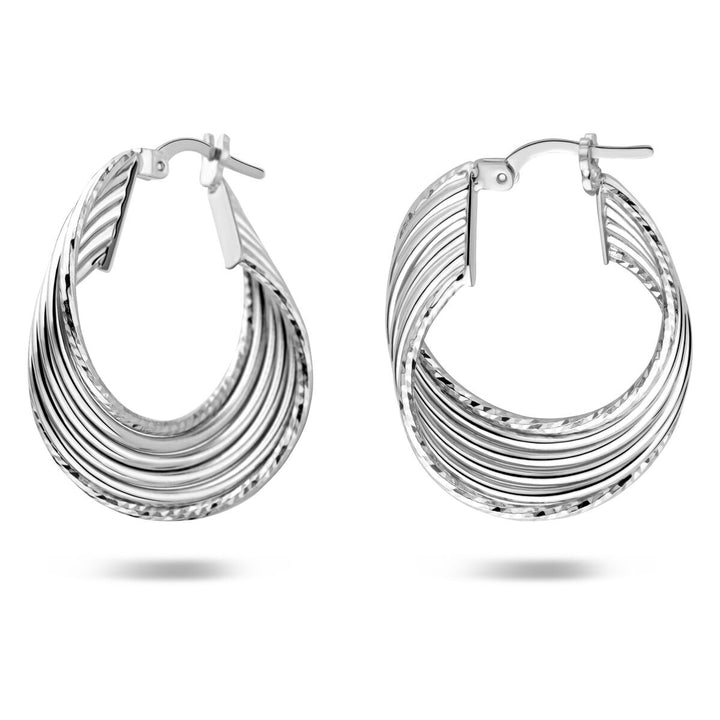 Zilveren ovale oorringen – gerhodineerd 925 zilver