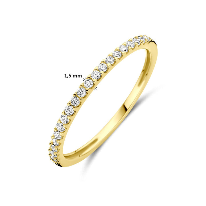 14k Geelgouden ring met 0.15ct lab grown diamant