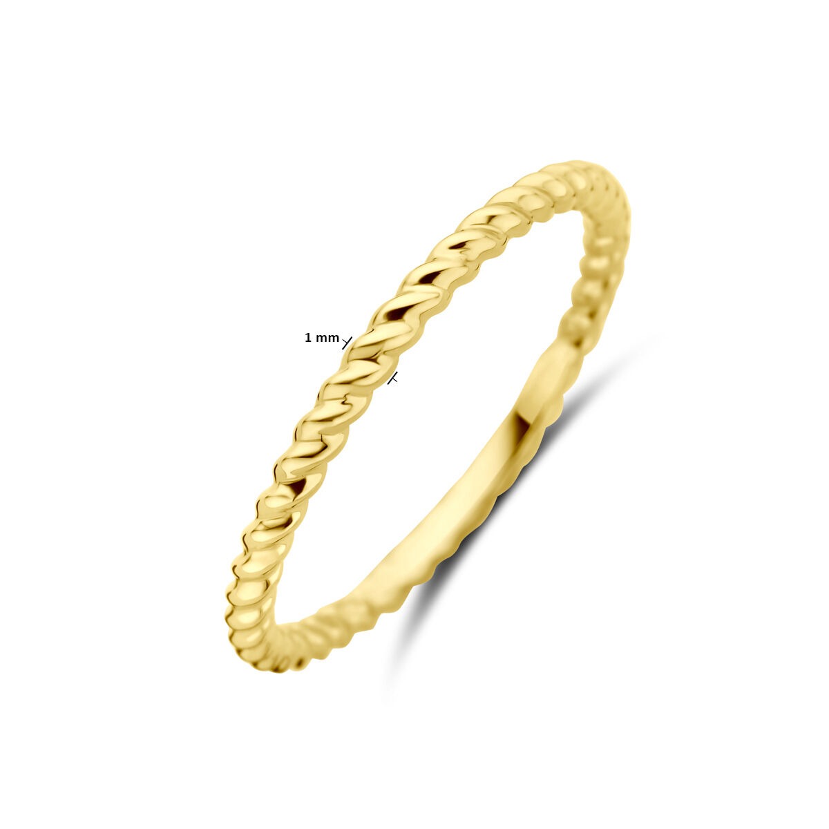 14k Geelgouden Gedraaide Damesring – 1.5mm