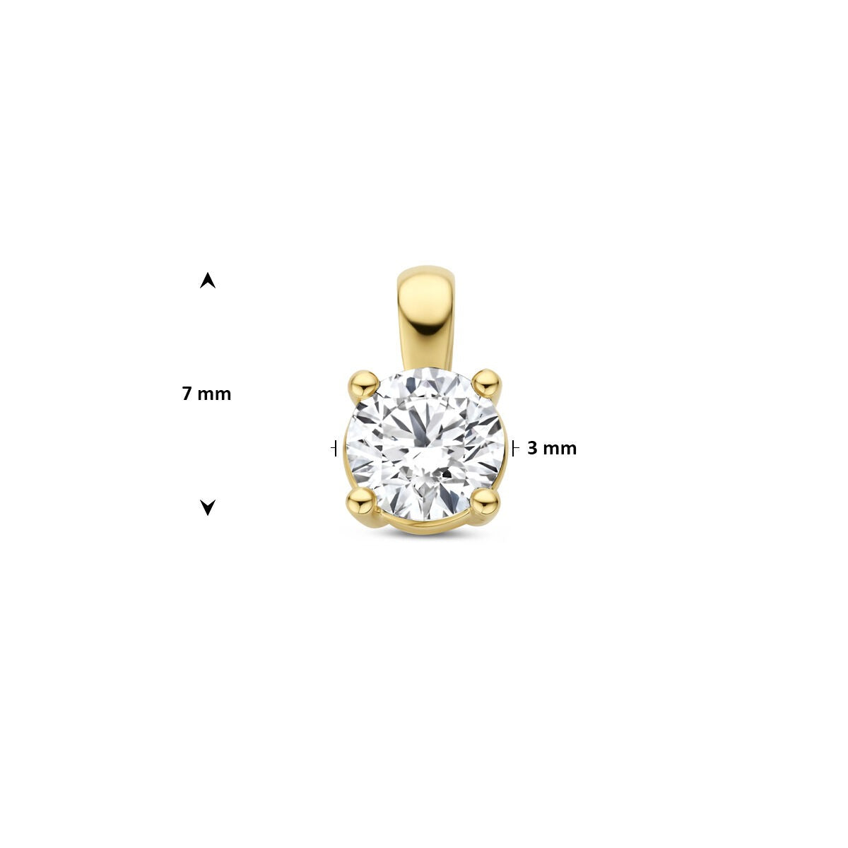 Gouden hanger met lab grown diamant – 14k geelgoud briljant geslepen