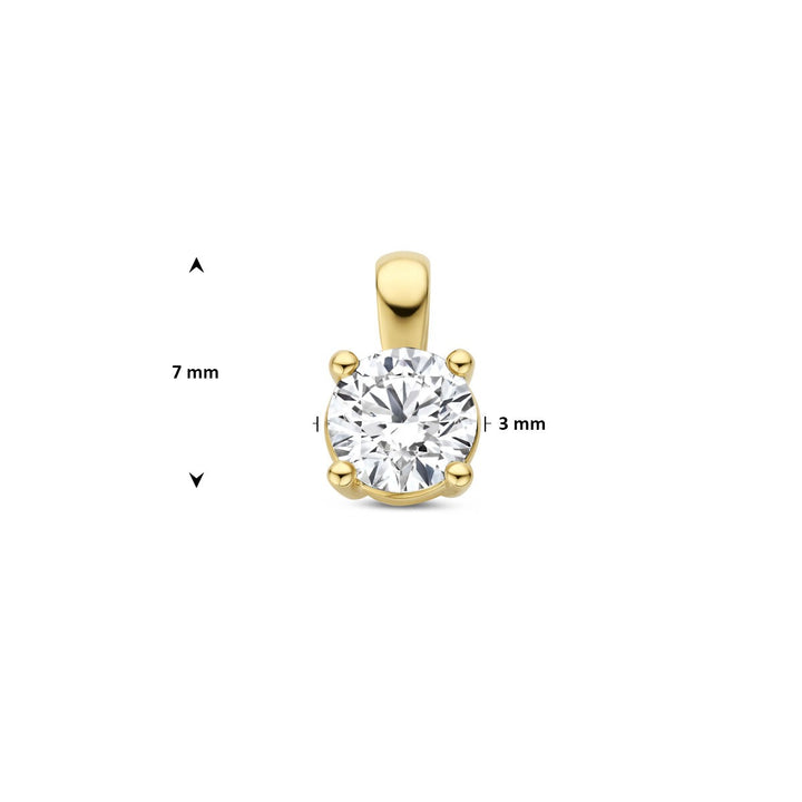 Gouden hanger met lab grown diamant – 14k geelgoud briljant geslepen