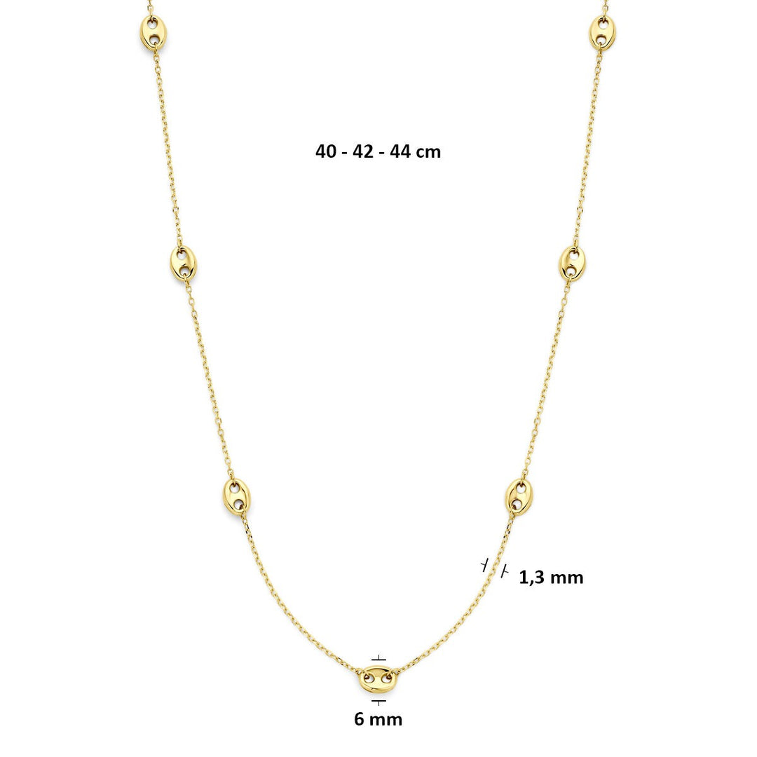 14k Geelgouden koffieboon ketting