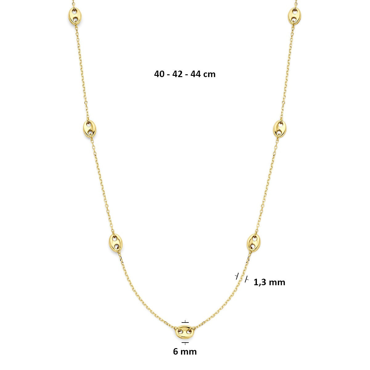 14k Geelgouden koffieboon ketting