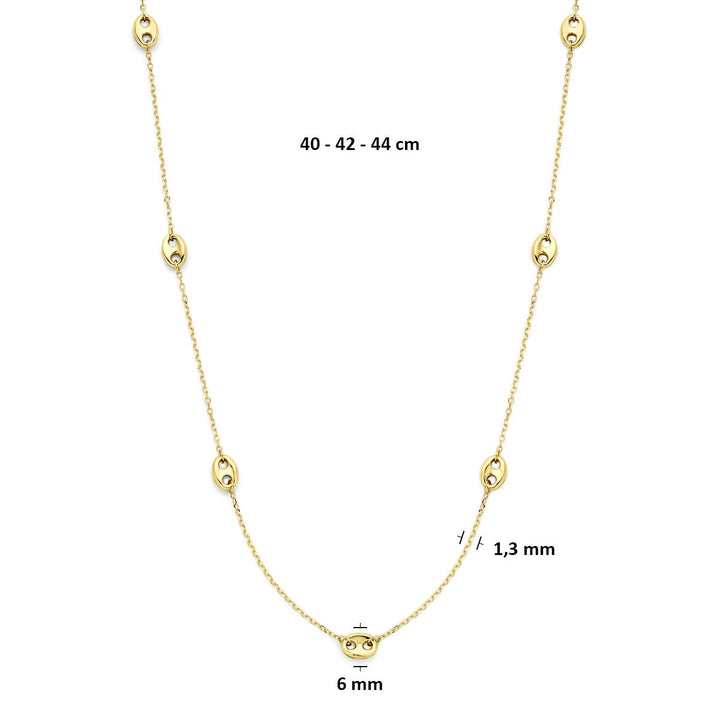 14k Geelgouden koffieboon ketting