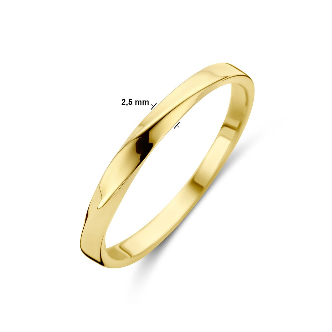 14k Geelgouden Damesring – 2.5mm Breed