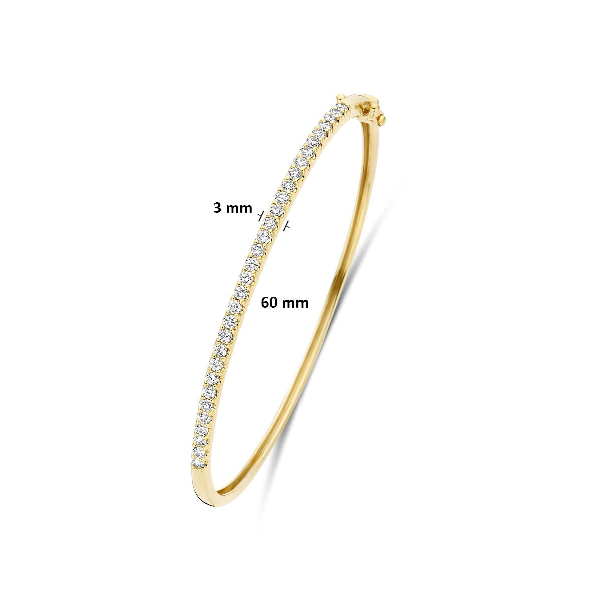 14k Geelgouden Bangle met Lab Grown Diamant 1.00ct