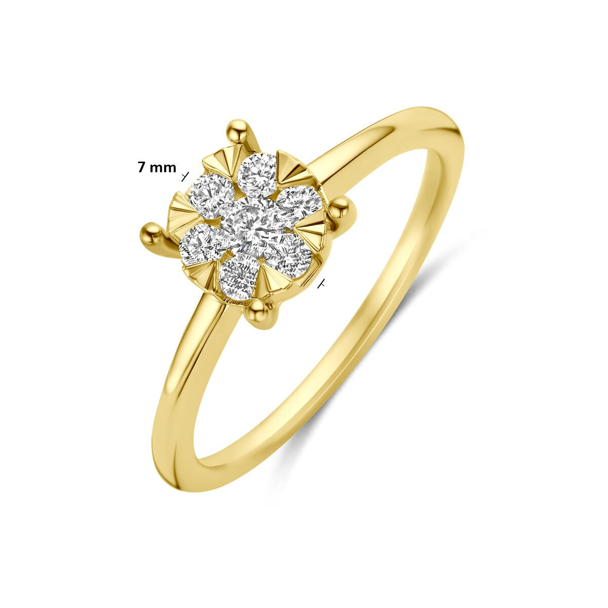 14k geelgouden ring met lab grown diamant