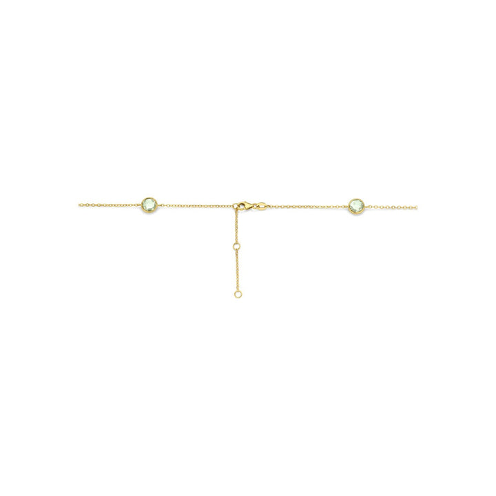 14k Geelgouden collier met groene amethist