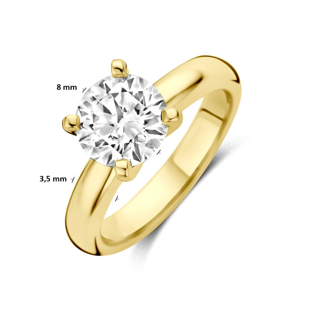 14k geelgouden ring met lab grown diamant 2.00ct