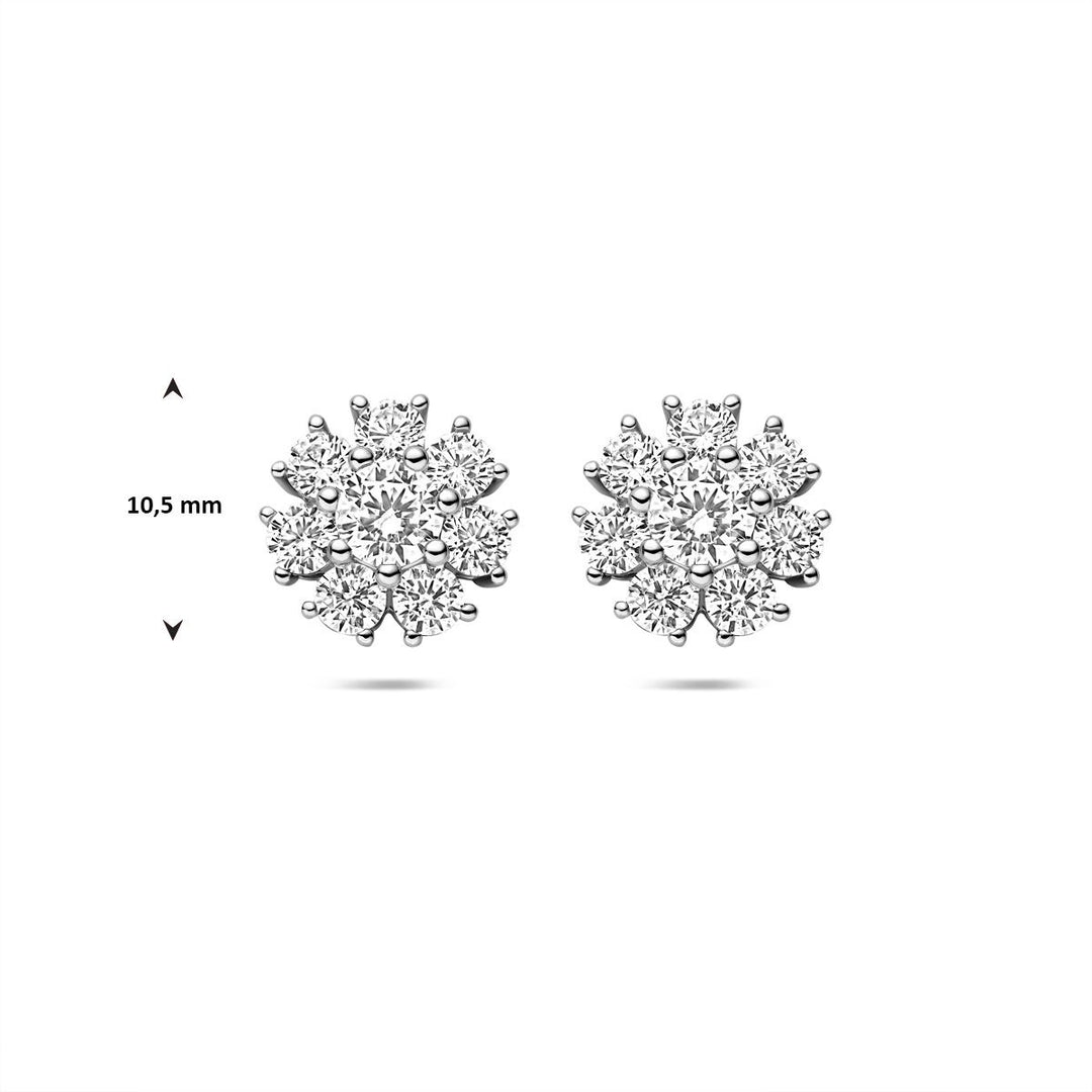 Zilveren oorknoppen met zirkonia – gerhodineerd 925 zilver