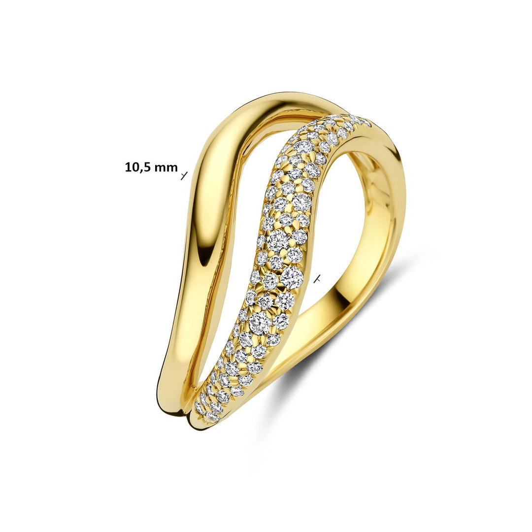 14k Geelgouden ring met diamant 0.32ct