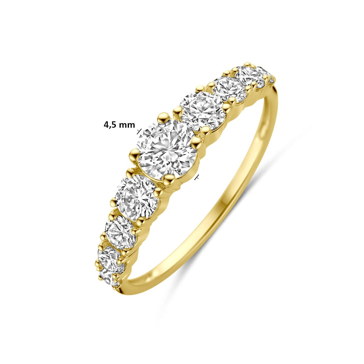 14k Geelgouden ring met lab grown diamant