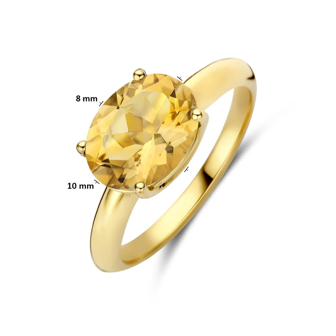 14k Geelgouden ring met citrien