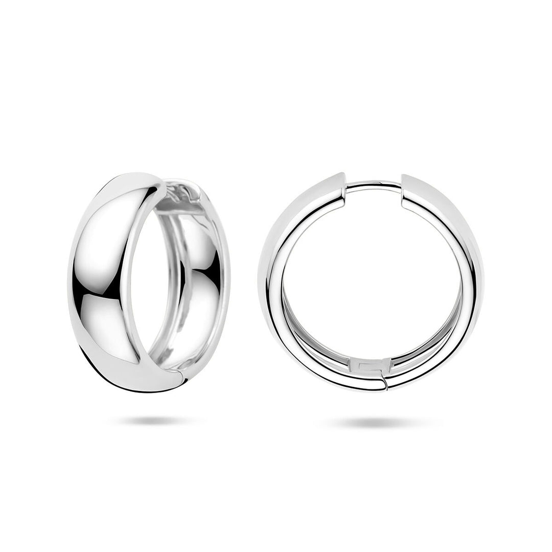 Zilveren oorringen dames – gerhodineerd 25x8 mm