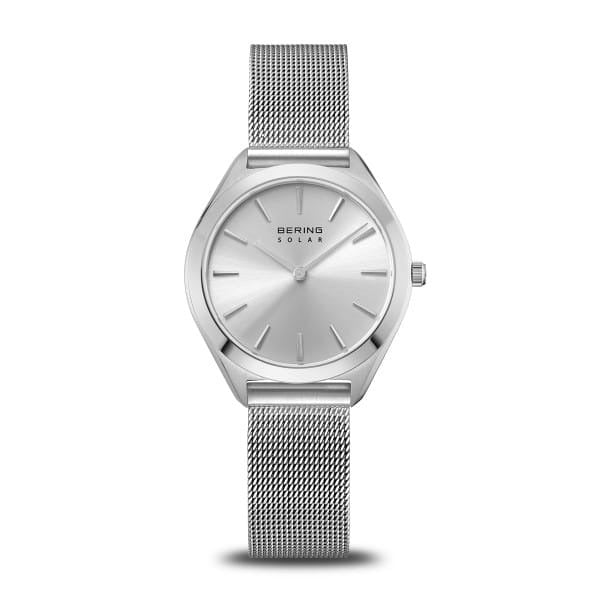 Bering dames horloge solar zilverkleurige wijzerplaat -  1733-000