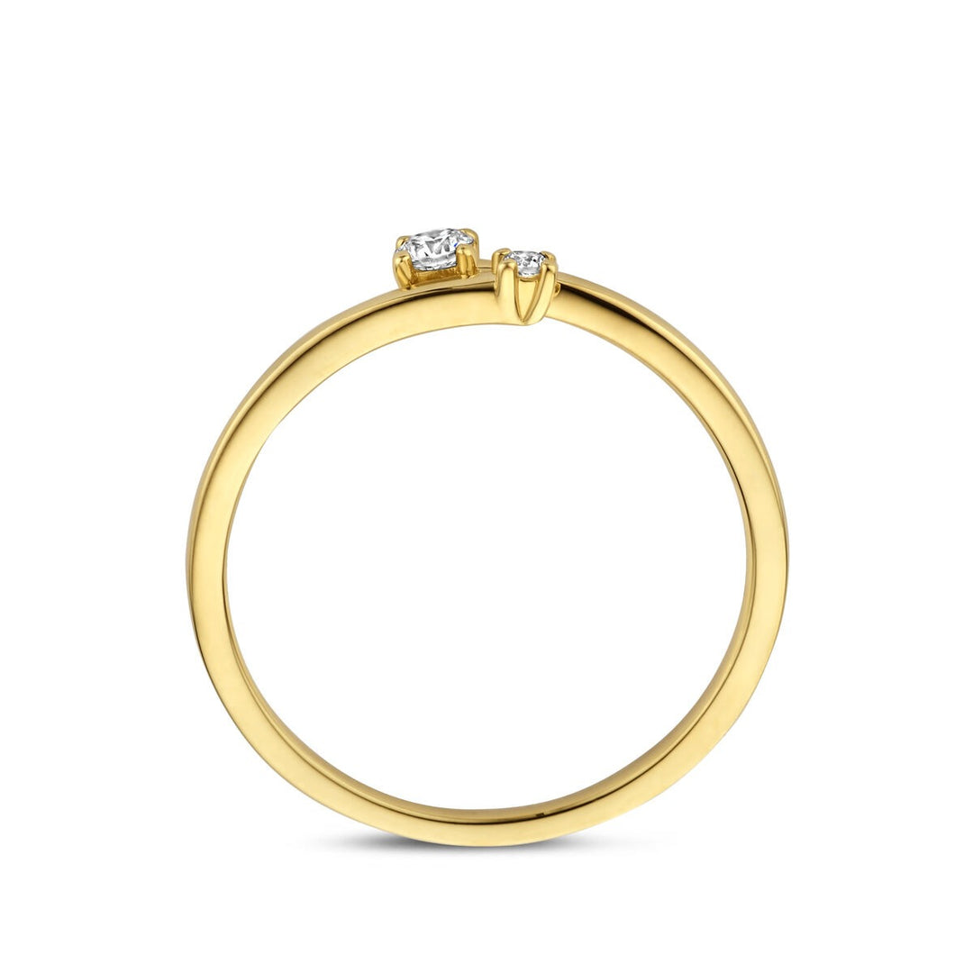 Gouden dames ring met diamant – 14k geelgoud