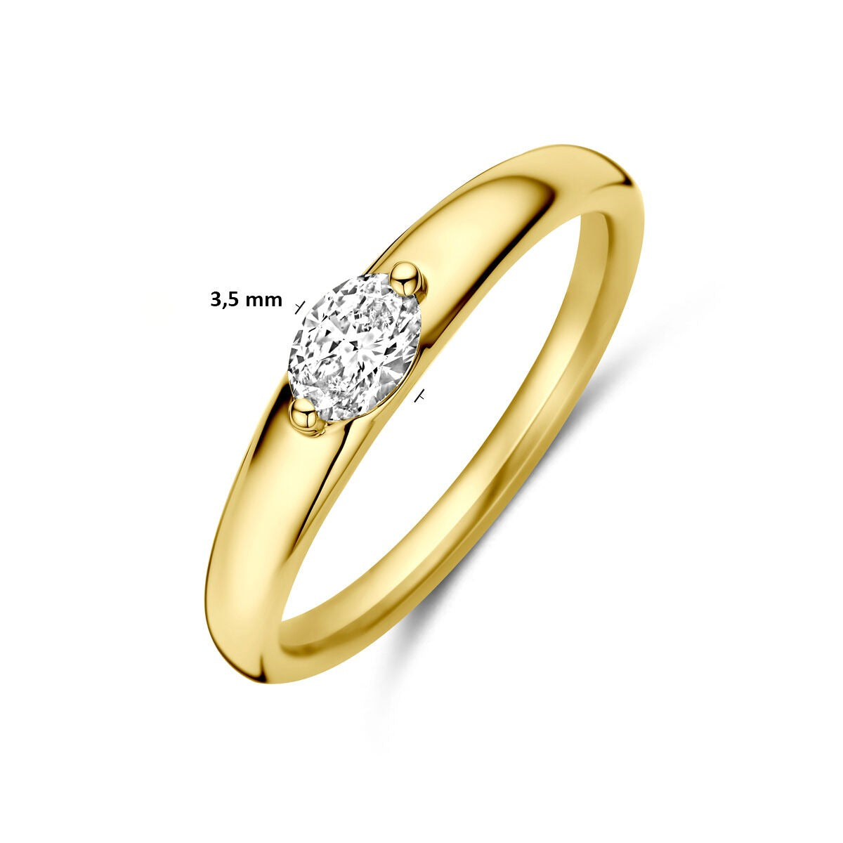 14k Geelgouden Ring met Diamant 0,32 ct Solitaire