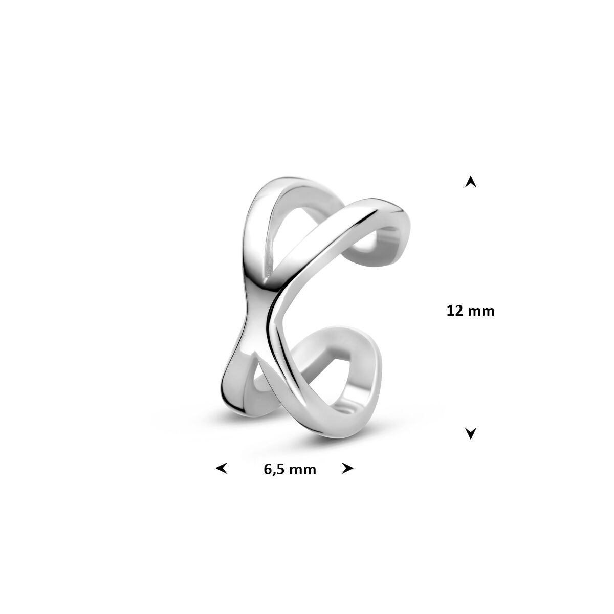 Zilveren ear cuff 925 gerhodineerd