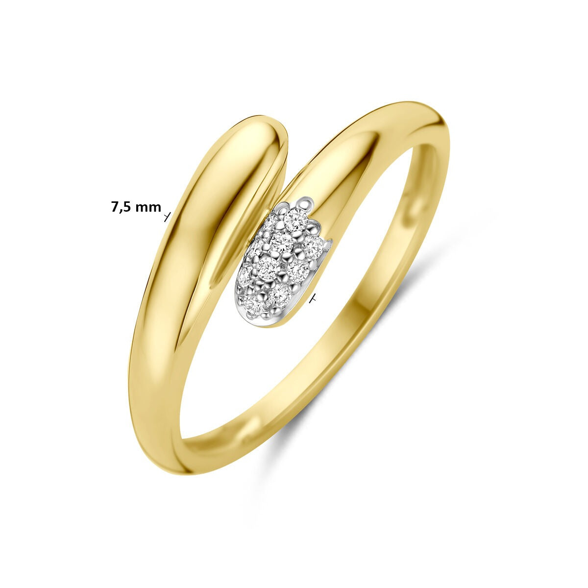14k Geelgouden ring met diamant