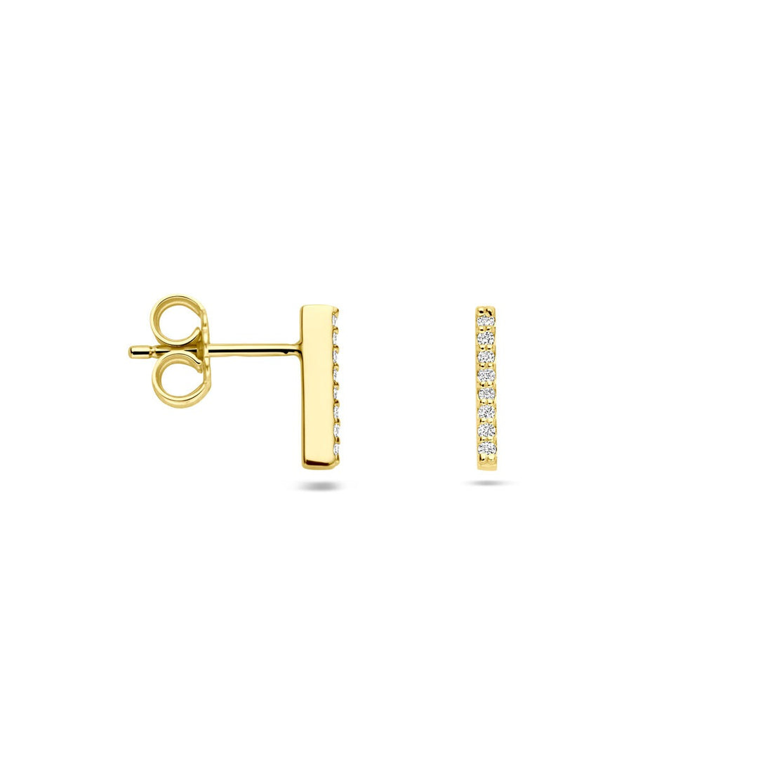 14k Geelgouden oorknoppen met lab grown diamant