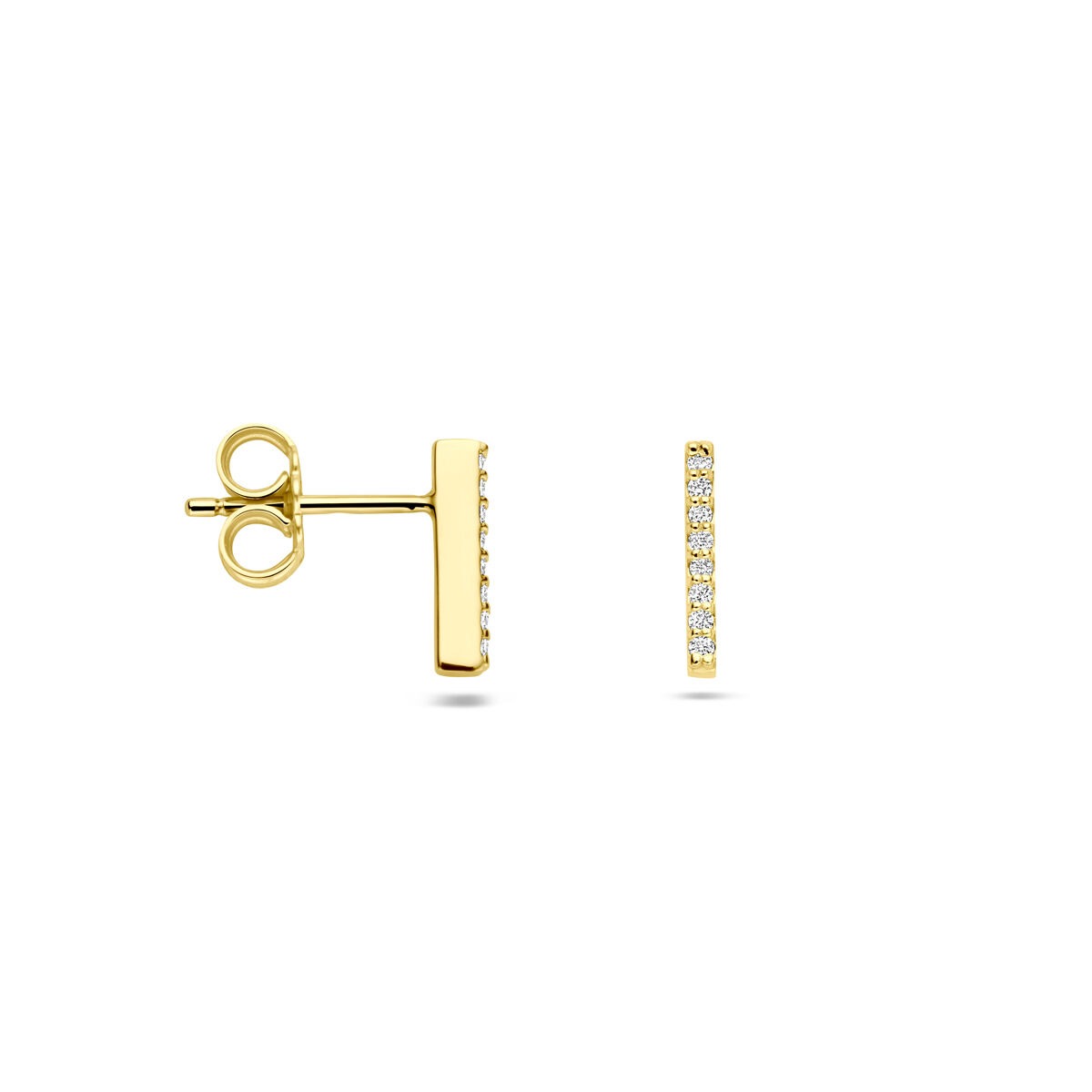 14k Geelgouden oorknoppen met lab grown diamant