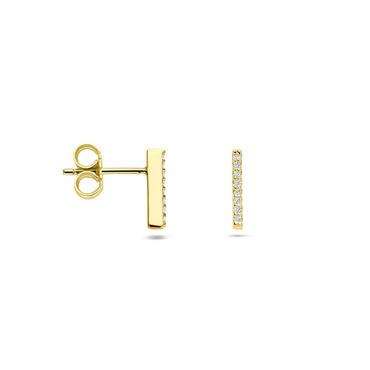 14k Geelgouden oorknoppen met lab grown diamant